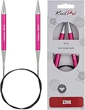 KnitPro KP47168 Zing: Knitting Pins: Circular: Fixed: 100cm x 10.00mm, Aluminium, Multi-Colour, 10mm
