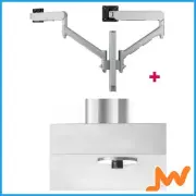 Atdec AWMS-2-D40 Dual Dynamic Monitor Arms Bolt - Silver