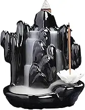 Backflow Incense Burner,Backflow Incense Holder Ceramic Incense Waterfall Burner Meditation Guide - Waterfall Backflow Incense Cones Home Ornaments for Offices, Yoga, Living Rooms, Bedrooms,