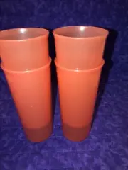 Tupperware Tumblers: Set of Four, 12 oz. Watermelon Coral. No Lids