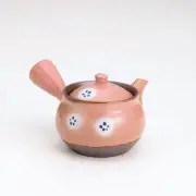 Banko-yaki Kyusu teapot - Safflower (380cc) - deru ami stainless steel net