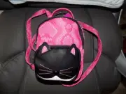 Betsey Johnson Kitsch Mini Fushia Black Cat Backpack NEW
