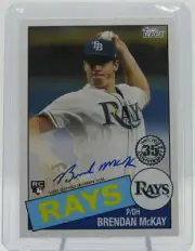 2020 Topps Series 2 BRENDAN MCKAY 1985 Topps Autograph Auto Rays RC 85A-BM SP