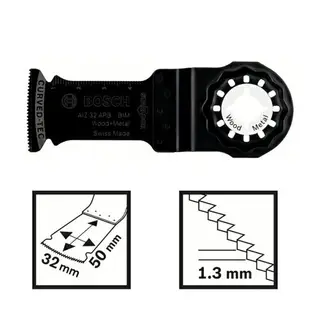 BOSCH博世原廠 魔切機配件 AIZ32APB 雙金屬 精準弧型切刃木 金屬兩用鋸片 木材與金屬 切削鋸片