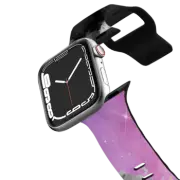 Apple Watch Series 1-3 (38mm) Impact Band Black white gold pink purple watercolor nebula painting