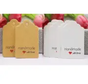 25 Swing Gift Tags Kraft / White 5x3cm Handmade with Love Homemade Packaging Tag