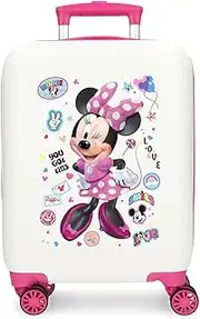 [Disney] Joumma Minnie Party Cabin Suitcase White, Hard ABS Hard Case ABS Combination Lock Side 28.4L 2kg 4 Double Wheels Luggage Hand Luggage, Party, Suitcase