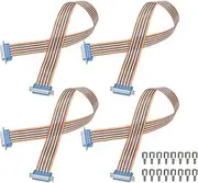 uxcell 4 Pcs IDC Rainbow Wire Flat Ribbon Cable DB25 Male to DB25 Female 19.7 Inch Length 2.54mm Pitch Breadboard Jumper Wires for Electronic Projects