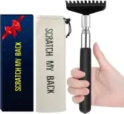 Oversized Portable Extendable Back Scratcher, Upgraded Metal Stainless Black