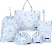 [COLORFUL CANDY STYLE] N8153700 Disney Kindergarten Entrance Entrance 5-Piece Set, Girls, School Preparation, Lesson Bag, Shoe Case, Children's Drawstring Bag, Elsa/FROZEN, Elsa