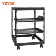 Open Frame Server Rack 12U/15U/ 20U Floor Standing or Wall Mounted w Adjustable