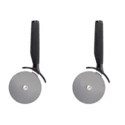 2x KitchenAid Stainless Steel Soft Touch Pizza Wheel Slicer Food Cutter Black