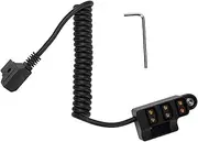 XUMIUZIY D-Tap Splitter Cable, D-Tap 1x3 Power Splitter Adapter with Voltage Display & 1/4 Mounting Screws, for V-Mount/Gold Mount Battery, Camera Cage, Video Transmission, Monitor