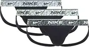 Nike Girl's Jock Strap 3pk Underwear, Blk-Glac Bl/Brly VLT/Seq Mrbl Wb, S, Blk - Glac Bl/Brly VLT/Seq Mrbl Wb, Small