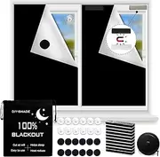 Magnetic Blackout Blind Portable Blackout Curtain Window Shades,Travel Temporary Window Cover with Suction Cups and Magnetic Fasteners, 2 Way to Put Up (118" x 57")