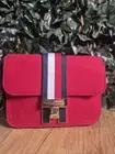 TOMMY HILFIGER NAVY/RED/WHITE LEATHER/FELT BAG