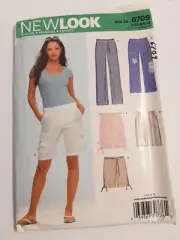 Vintage Style New Look 6709 Sewing Pattern Miss Pants Shorts 6 - 18