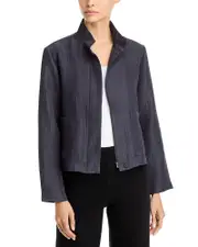 Eileen Fisher Stand Collar Silk Blend Jacket