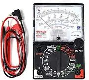 White Deer Analogue Meter Multimeter Multitester, Amp Volt Ohm Voltage Tester Meter and Diode Continuity Test, Accurately Measures Voltage Current Amp Resistance Capacitance Dual Fused for Anti-Burn