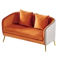 在飛比找ETMall東森購物網優惠-【AT HOME】伯斯絨布橘二人沙發