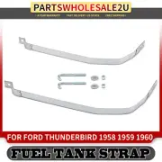2x Gray Satin Coat Steel Fuel Tank Straps for Ford Thunderbird 1958 1959 1960 (for: Ford)