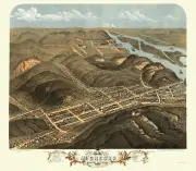 Historic Panoramic View - McGregor Iowa - Ruger 1868 - 23 x 26.29