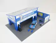 Tire shop with service equipment Display Diorama model kit Scale 1:43 Size 1/43