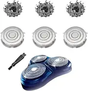 Gleway HQ9 Replacement Head Blades Compatible with Philips Razor Shaver Heads, Upgraded HQ9 Shaving Head For Electric Men Razor HQ9070 HQ9080 HQ8240/8260 PT920 8140XL 3Count with Brush