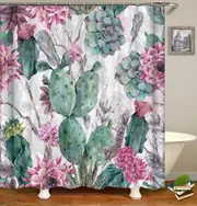 Floral Cactus Shower Curtain