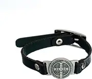 [Intercession] ™ St Benedict Genuine Leather Protection Bracelet - Made in Brazil