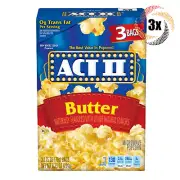 3x Packs | Act II Butter Tasty Microwave Popcorn | 3 Bags Per Pack ACT 2