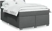 vidaXL Box Spring Bed Black Fabric Set with Pocket Spring Mattress and Foam Topper, Double Bedstead for Bedroom