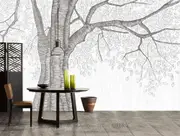 Hand drawn Mega Tree Removable Wall Mural Paper Sticker Kid Wallpaper Decor Gift
