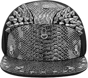 [HAMKVBPR] Baseball Cap Unisex Punk Style Hip Hop Flat Brim Hat Men's Baseball Cap Outdoor Sports Hat(Black 2)