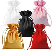 Small Satin Gift Pouches Bags with Drawstring,5x7 Inch Fabric Drawstring Party Favor Bag,30 Mini Jewelry Goodie Pouch Draw String Back Treat Bag for Baby Shower Birthday Wedding Christmas