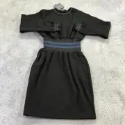 Cynthia Rowley Dress Womens Medium Sweatshirt Dress With Rib Waist Black $ 375