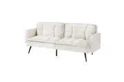 Oikiture 3-Seater Sofa Bed Boucle Recliner Lounge White