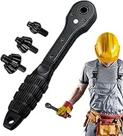 Ratchet Wrenches Set, Clamping Drill Chuck Key Spanner, Multifunctional Double Head Ratchet Wrench for Automotive Repair Plumbing HVAC Installation Electronics Emergencies Handmade Projects