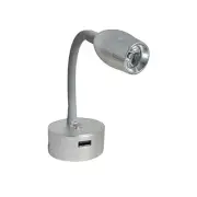 12V LED Reading Light Touch Dimmable Flexible Gooseneck Spotlight USB Campervan