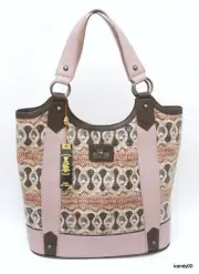 Nwt $228 Christian Audigier Mariah Glitter Large Tote Handbag Bag ~Lilac Purple