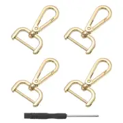4Pcs Swivel Clasps, 1" D Ring Detachable Snap Hook with Screwdriver, Gold