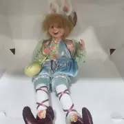 Cynthia Rowley Easter Spring Decor Bunny Elf Doll Figurine Shelf Sitting 16" New