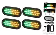 6.3" Oval Strobe Lights 24LEDs Recessed Mount w/Flash Patterns Amber & Green
