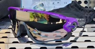 New Oakley JAWBREAKER 9290-4731 Sunglasses Electric Purple w/Prizm Black Iridium