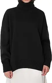[Ladulpez] Womens Turtleneck Sweater, Oversized Turtleneck Sweater for Women 2023 Fall Pullover Tops