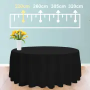 Tablecloth Round BLACK Wedding Table Cloth Cover Event Party 220CM