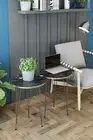 PAK HOME Set of 2 End Tables Round Wood Sofa Side Coffee Tables for Small