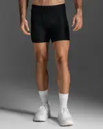 Core Compression 1/2 Shorts, 2XU, XS, Black/Silver, Male