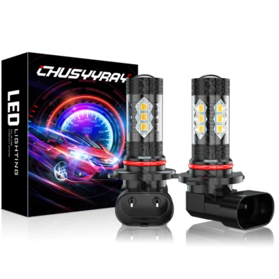 Pair 9005 H10 9145 9140 LED Fog Light 3000K Golden Yellow 22000LM High Power