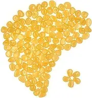 QTTLLI 450Pcs Glow Pebbles Glow in The Dark Decorative Stones Rocks for Garden Path Walkway Yard Fish Tank, Brown Yellow